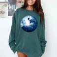 Boston Terrier Dog Moon Dog Mom Dad Women Men Dog Lovers Comfort Colors Sweatshirt Blue Spruce