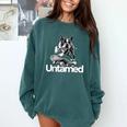 Boston Terrier Dog Untamed For Men Women Comfort Colors Sweatshirt Blue Spruce