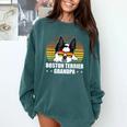 Boston Terrier Grandpa Dog Owner Boston Terrier Comfort Colors Sweatshirt Blue Spruce