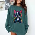 Boston Terrier Lovers Gaming Headphones Boston Terrier Comfort Colors Sweatshirt Blue Spruce