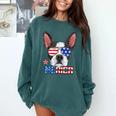 Boston Terrier Merica 4th Of July T Shirt Men Boys Dog Puppy Comfort Colors Sweatshirt Blue Spruce