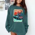 Boston Terrier Merry Christmas Tree Truck Santa Dog X-Mas Comfort Colors Sweatshirt Blue Spruce