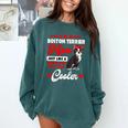 Boston Terrier Mom American Gentleman Dog Mother's Day Comfort Colors Sweatshirt Blue Spruce