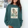 Boston Terrier Mom Skeleton Tarot Card Witch Vibes Dog Mom Comfort Colors Sweatshirt Blue Spruce
