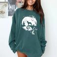Boston Terrier And Moon Halloween Costume Dog Lover Comfort Colors Sweatshirt Blue Spruce