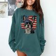 Boston Terrier Patriotic 4th Of July USA American Flag Comfort Colors Sweatshirt Blue Spruce
