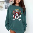 Boston Terrier Pirate T Shirt Jolly Roger Crossbones Skull Comfort Colors Sweatshirt Blue Spruce