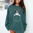 Boston Terrier In The Pocket Cute Boston Terrier Dog Lovers For Men Women Girls Kids Comfort Colors Sweatshirt Blue Spruce