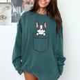 Boston Terrier In The Pocket Cute Boston Terrier Dog For Men Women Girls Kids Comfort Colors Sweatshirt Blue Spruce