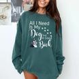 Boston Terrier Reading Books Love My Dog Men Women Kids T-Shirt Comfort Colors Sweatshirt Blue Spruce