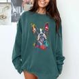 Boston Terrier Splash Comfort Colors Sweatshirt Blue Spruce