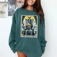Boston Terrier Tarot Card Dog Comfort Colors Sweatshirt Blue Spruce