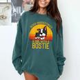Boston Terrier Never Underestimate a Girl With a Bostie Comfort Colors Sweatshirt Blue Spruce