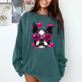 Boston Terrier Valentines Day Shirt Heart Dog Lover Comfort Colors Sweatshirt Blue Spruce