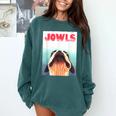 Boston Terriers Jowls Dog Mom Dog Dad Comfort Colors Sweatshirt Blue Spruce
