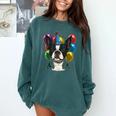 Celebration Event Birthday Party Boston Terrier Comfort Colors Sweatshirt Blue Spruce