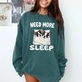 Cute Boston Terrier Need More Sleep Pajamas Nightgown Comfort Colors Sweatshirt Blue Spruce