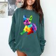 Dog Lover Boston Terrier Dog Colorful Boston Terrier Men Women Kids Comfort Colors Sweatshirt Blue Spruce