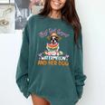 This Girl Loves Watermelon And Her Boston Terrier Dog Mother Comfort Colors Sweatshirt Blue Spruce
