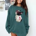 Girls I Heart Mom Love Mama Boston Terrier Dog Lover Comfort Colors Sweatshirt Blue Spruce