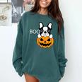 The Halloween Boston Terrier Comfort Colors Sweatshirt Blue Spruce