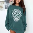 Halloween Costume Skull Boston Terrier Dog Lover Comfort Colors Sweatshirt Blue Spruce