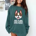 Just a Girl Who Loves Boston Terriers Comfort Colors Sweatshirt Blue Spruce