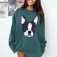 Kids Boston Terrier Dog For Women And Girls Comfort Colors Sweatshirt Blue Spruce