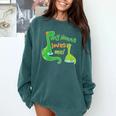 Kids My Nonna Loves Me Dinosaur Grandson Comfort Colors Sweatshirt Blue Spruce