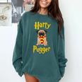 Lovely Harry Pugger Pug Comfort Colors Sweatshirt Blue Spruce