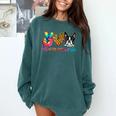 Peace Love Boston Terrier Tie Dye Dog Lover For Men Women Girls Kids Comfort Colors Sweatshirt Blue Spruce