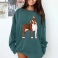 Red Boston Terrier Dog Comfort Colors Sweatshirt Blue Spruce
