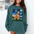 Red Heeler Starry Night Cattle Dog Colorful Art By Aja For Men Women Girls Kids Comfort Colors Sweatshirt Blue Spruce
