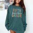 Retro Fifth Grade Dream Team Groovy Teacher Back To School Men Women Girls Kids Comfort Colors Sweatshirt Blue Spruce