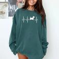 Scottish Terrier Dog Heartbeat Scottie Dog Lover T-Shirt Comfort Colors Sweatshirt Blue Spruce