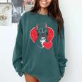 Valentine's Day Boston Terrier Comfort Colors Sweatshirt Blue Spruce