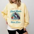 Boston Terrier American Gentleman Bibliophile Book Lover Comfort Colors Sweatshirt Butter