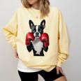 Boston Terrier Boxing Comfort Colors Sweatshirt Butter