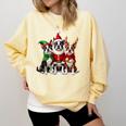 Boston Terrier Christmas Dogs Santa Reindeer Elf Comfort Colors Sweatshirt Butter