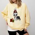 Boston Terrier Christmas T Shirt-Life Is Merrier Premium Tri-Blend Comfort Colors Sweatshirt Butter