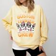 Boston Terrier Crew Cartoon For Dog Owner Pet Boston Terrier Comfort Colors Sweatshirt Butter