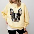 Boston Terrier Cute Puppy Face Dog Lover Pet Owner Comfort Colors Sweatshirt Butter