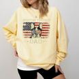 Boston Terrier Dad Dog Lovers American Flag 4th Of July For Women Men Comfort Colors Sweatshirt Butter