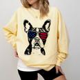 Boston Terrier Dog 4th July America USA Flag Men Women Kids Comfort Colors Sweatshirt Butter
