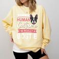 Boston Terrier Dog Bostie Halloween Costume Dog For Kids Comfort Colors Sweatshirt Butter