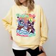 Boston Terrier Dog Christmas Snowman Winter Snow Comfort Colors Sweatshirt Butter