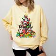 Boston Terrier Dog Christmas Tree Lights Xmas Pajama For Men Women Kids Comfort Colors Sweatshirt Butter