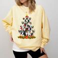 Boston Terrier Dog Christmas Tree Santa Hat Xmas Pajama Men Women Kids Comfort Colors Sweatshirt Butter