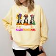 Boston Terrier Dog Halloween Christmas Hallothanksmas Men Women Kids Comfort Colors Sweatshirt Butter