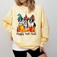 Boston Terrier Dog Lover Fall Ya'Ll Halloween Costume Men Women Comfort Colors Sweatshirt Butter